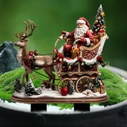 YANHAIGONG Christmas Santa Claus Decorations,Christmas Santa Claus Gnome Ornaments,Christmas Santa Claus Figures Toys,Santa Claus Figurine for Tabletop,Santa Claus and Elks Acrylic Floor Decoration